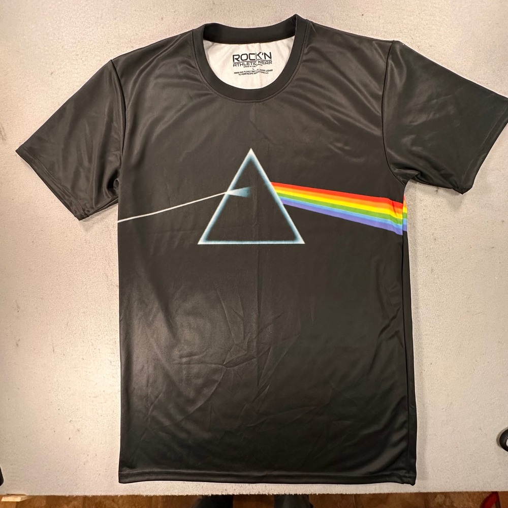 Rock'n Athletic Wear Pink Floyd Dark Side of the Moon Active T-Shirt Mens Large